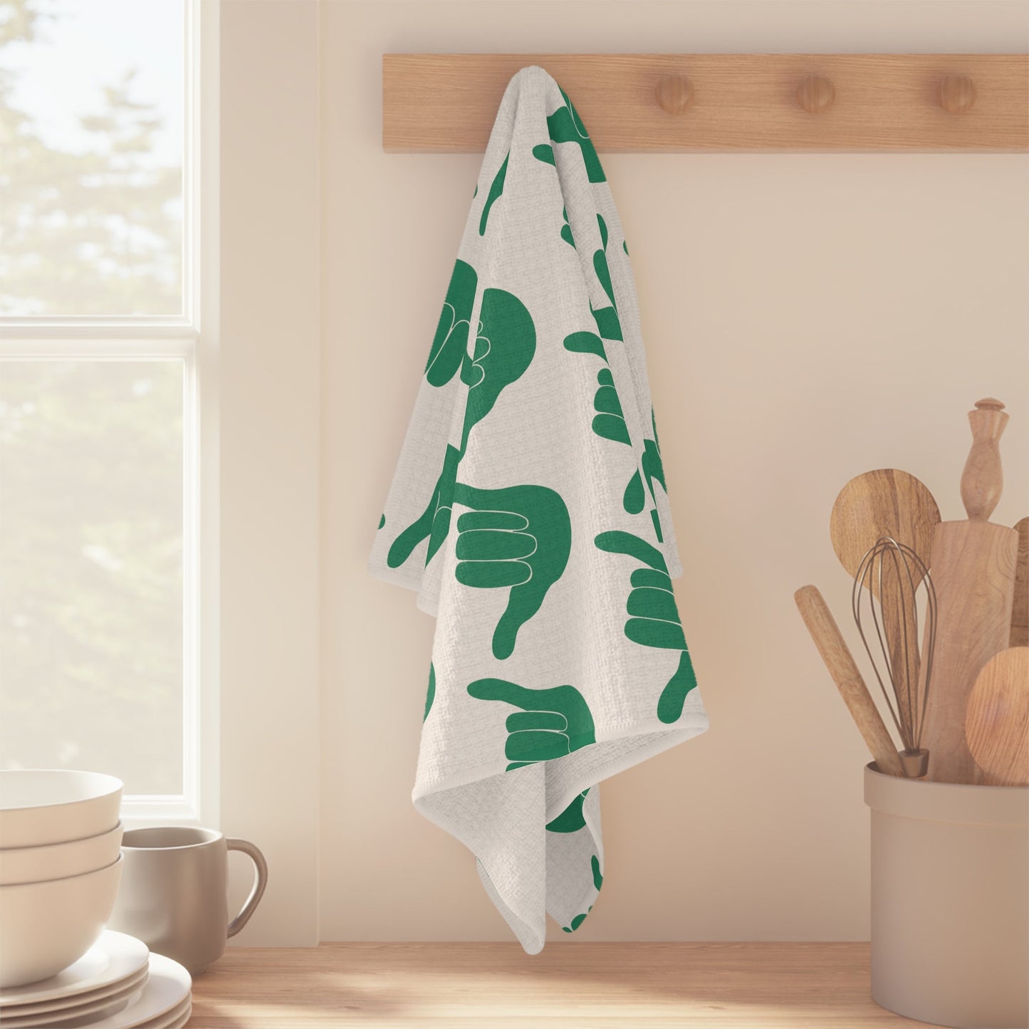 Kitchen Towel Shaka Green - Global Village Kailua Boutique