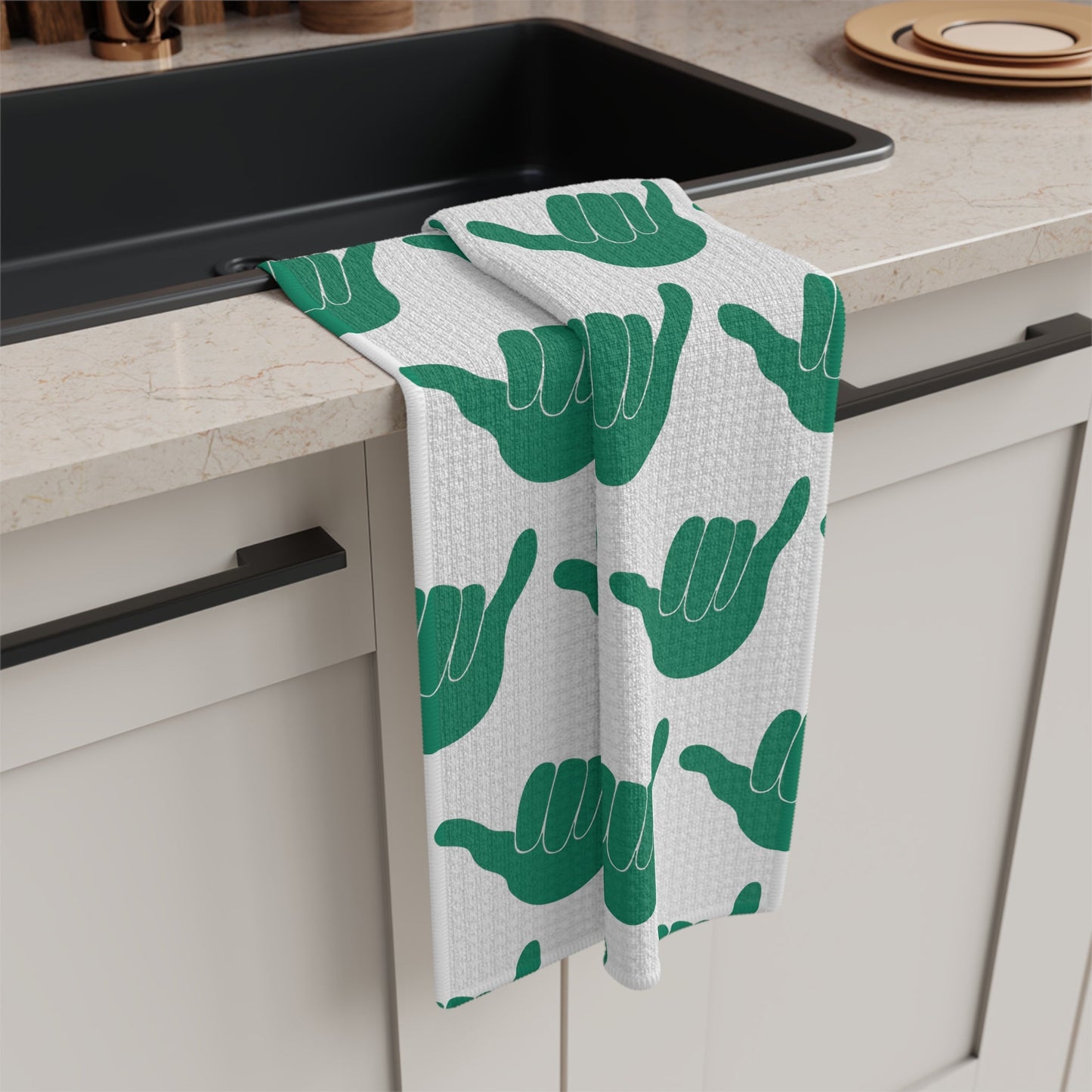 Kitchen Towel Shaka Green - Global Village Kailua Boutique