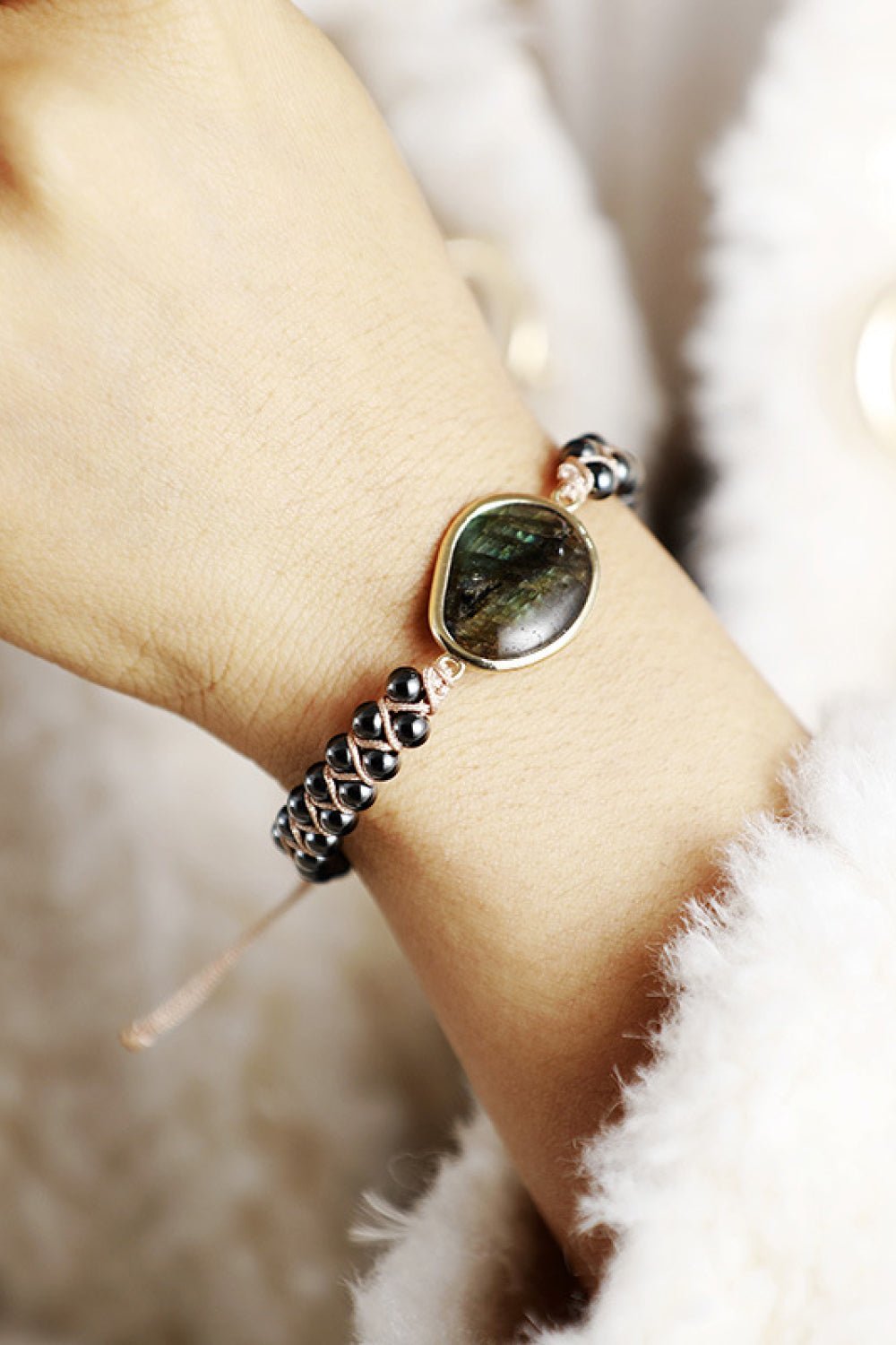 Labradorite Stone Beaded Bracelet - Global Village Kailua Boutique
