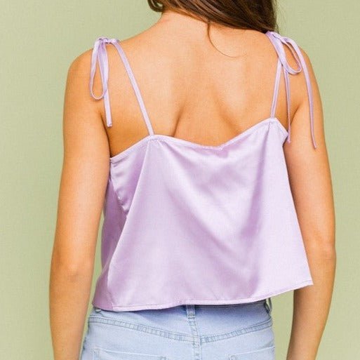Lavender Tie Strap Cami Top Global Village Kailua Boutique
