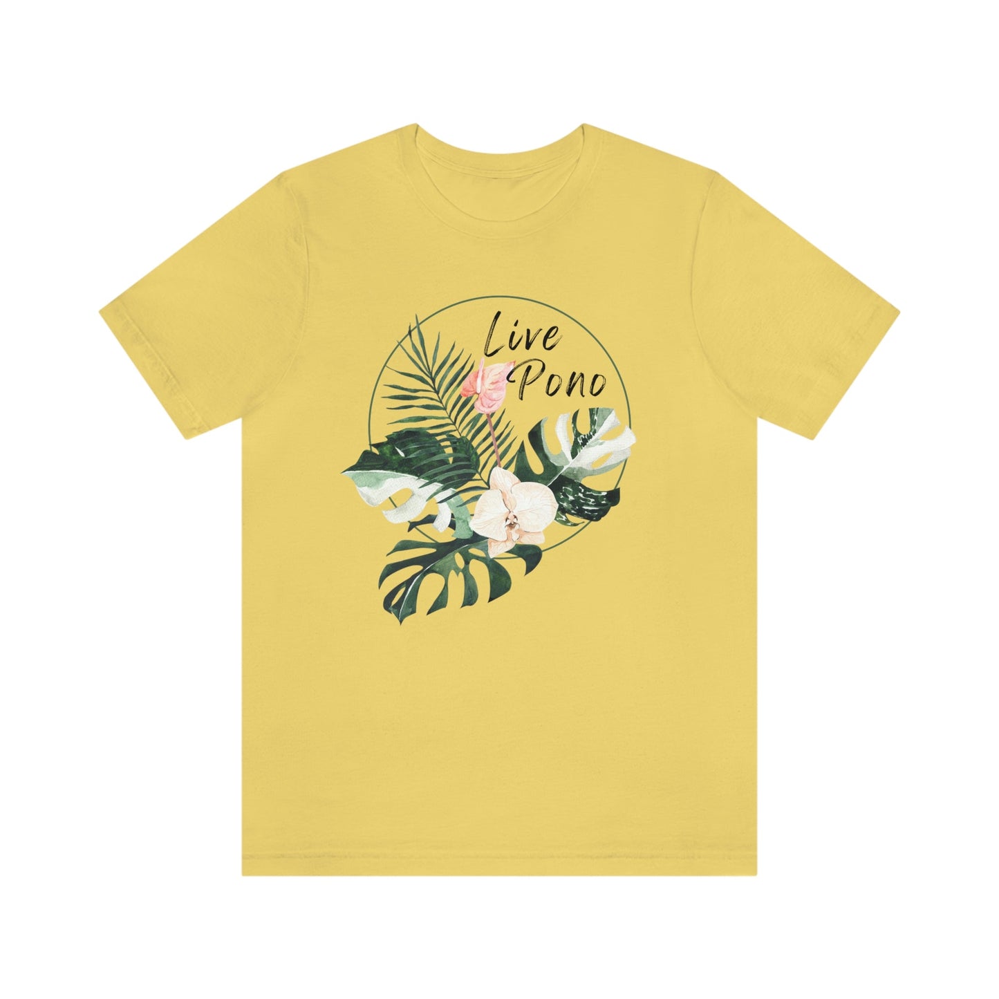 Live Pono Tropical Flower Unisex Jersey Tee - Global Village Kailua Boutique