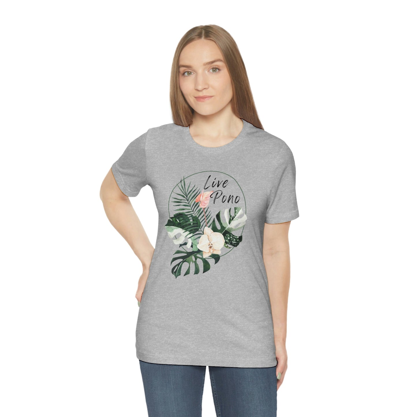 Live Pono Tropical Flower Unisex Jersey Tee - Global Village Kailua Boutique