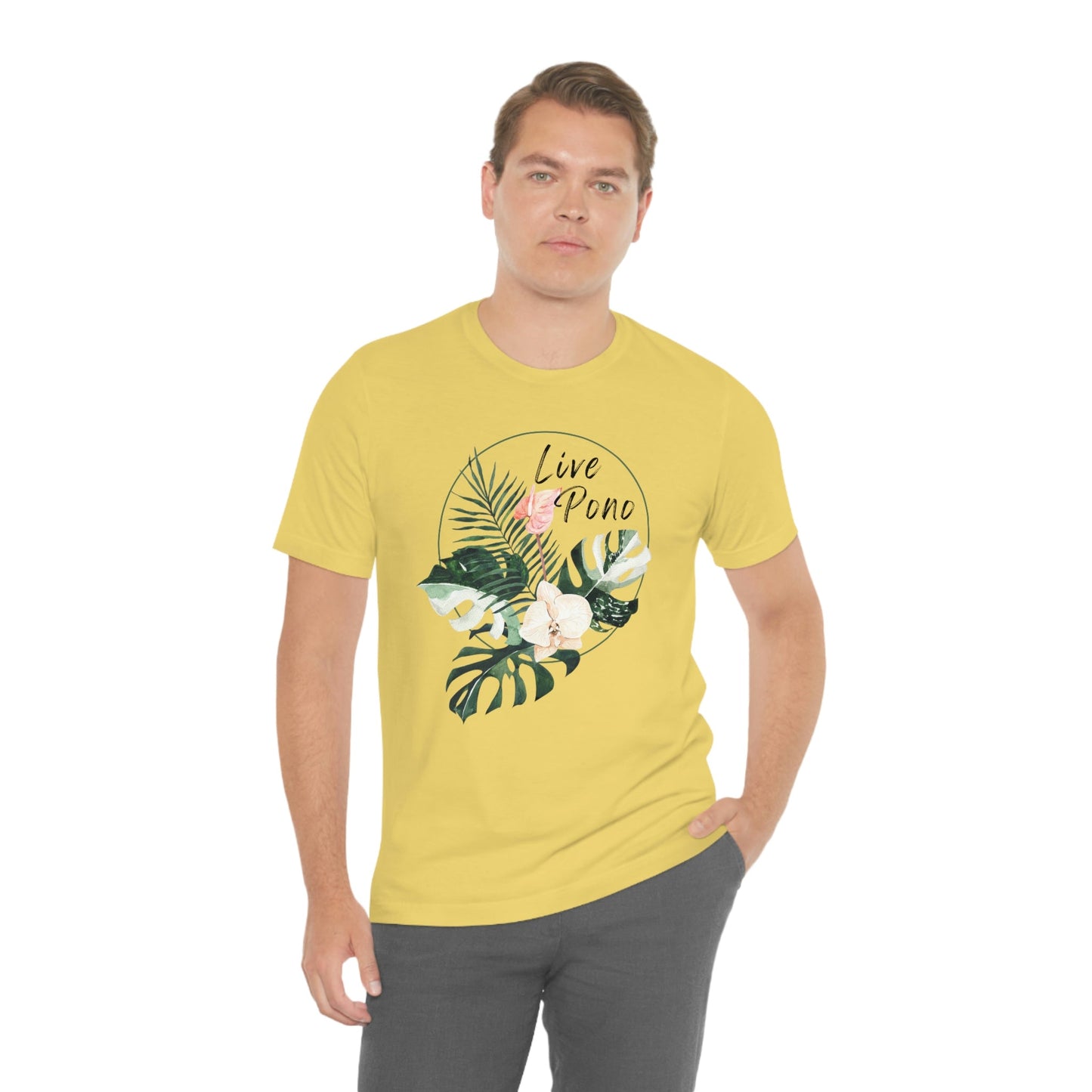Live Pono Tropical Flower Unisex Jersey Tee - Global Village Kailua Boutique
