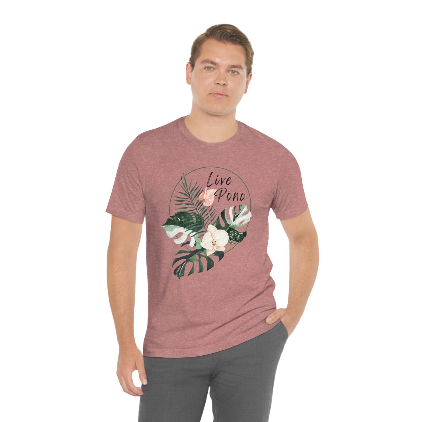 Live Pono Tropical Flower Unisex Jersey Tee - Global Village Kailua Boutique