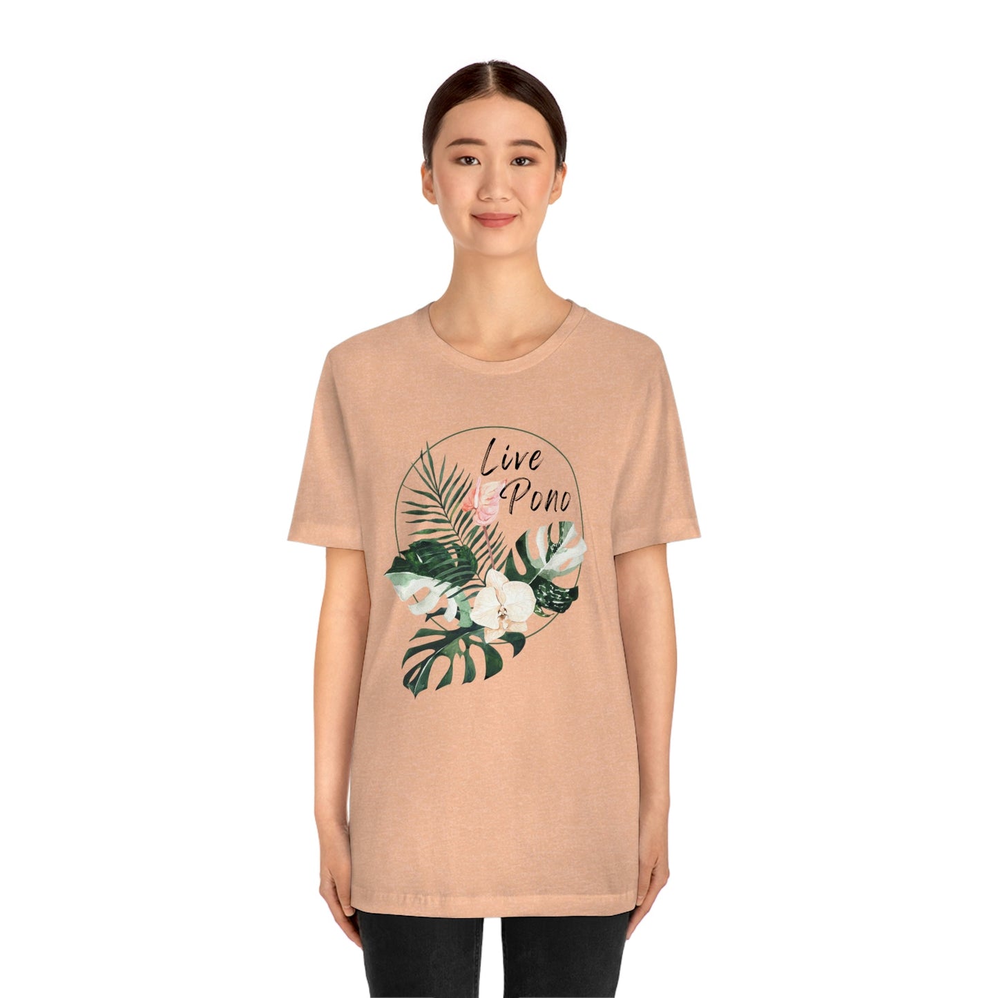 Live Pono Tropical Flower Unisex Jersey Tee - Global Village Kailua Boutique
