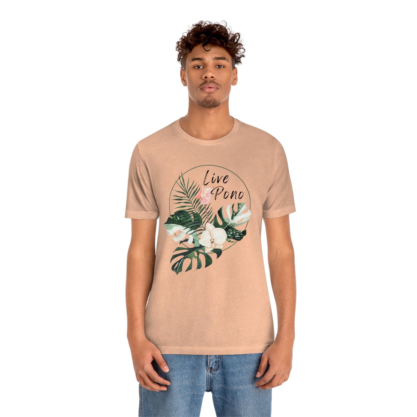 Live Pono Tropical Flower Unisex Jersey Tee - Global Village Kailua Boutique