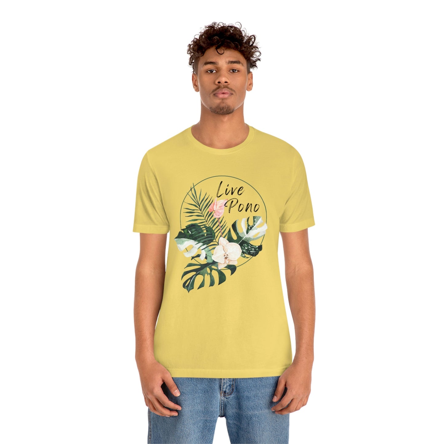 Live Pono Tropical Flower Unisex Jersey Tee - Global Village Kailua Boutique
