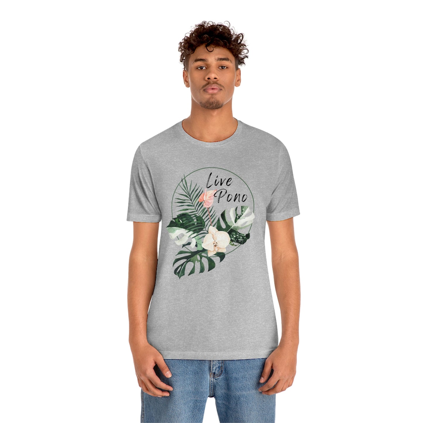 Live Pono Tropical Flower Unisex Jersey Tee - Global Village Kailua Boutique