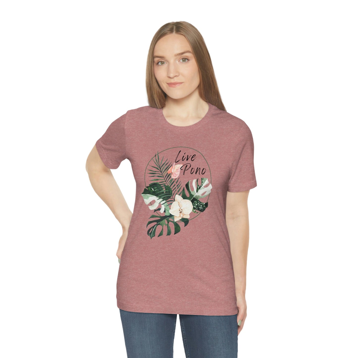 Live Pono Tropical Flower Unisex Jersey Tee - Global Village Kailua Boutique