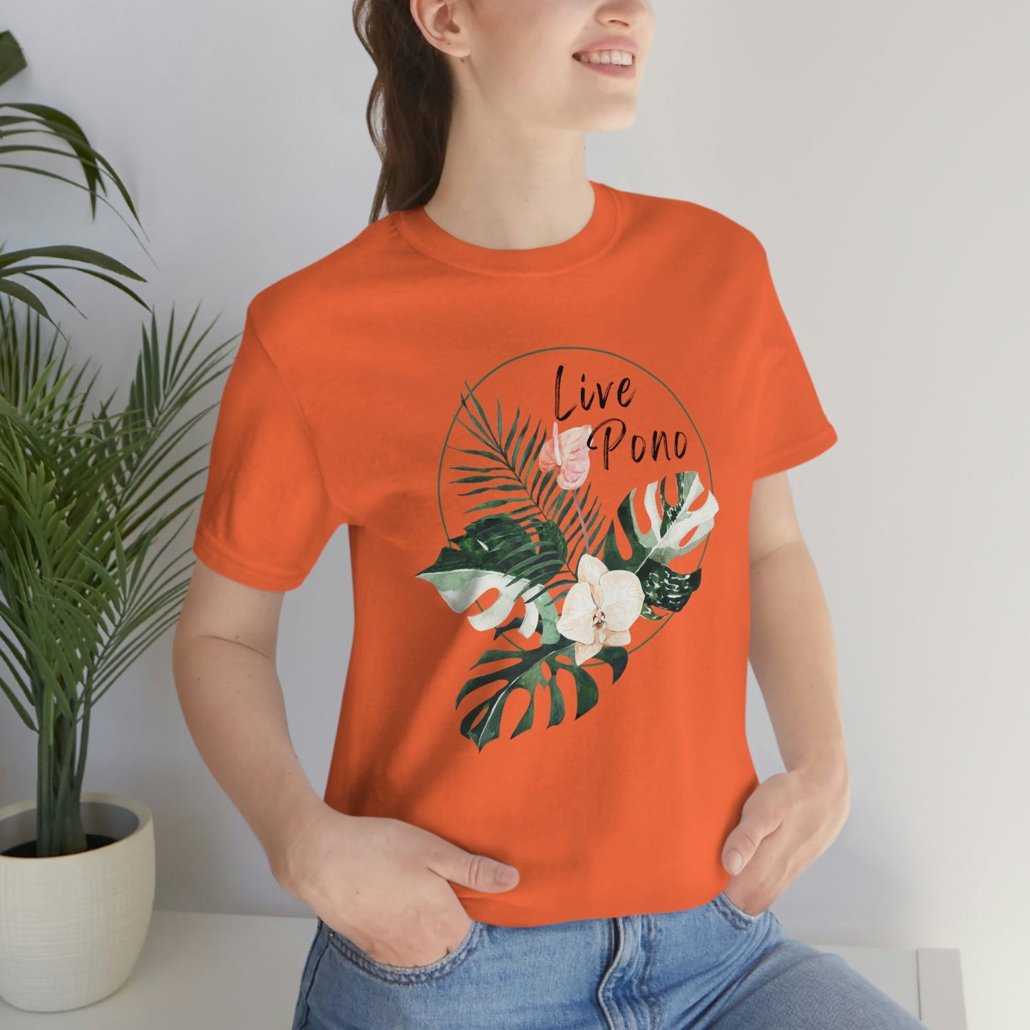 Live Pono Tropical Flower Unisex Jersey Tee - Global Village Kailua Boutique