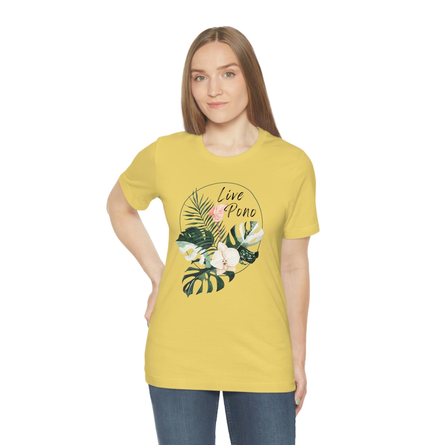 Live Pono Tropical Flower Unisex Jersey Tee - Global Village Kailua Boutique
