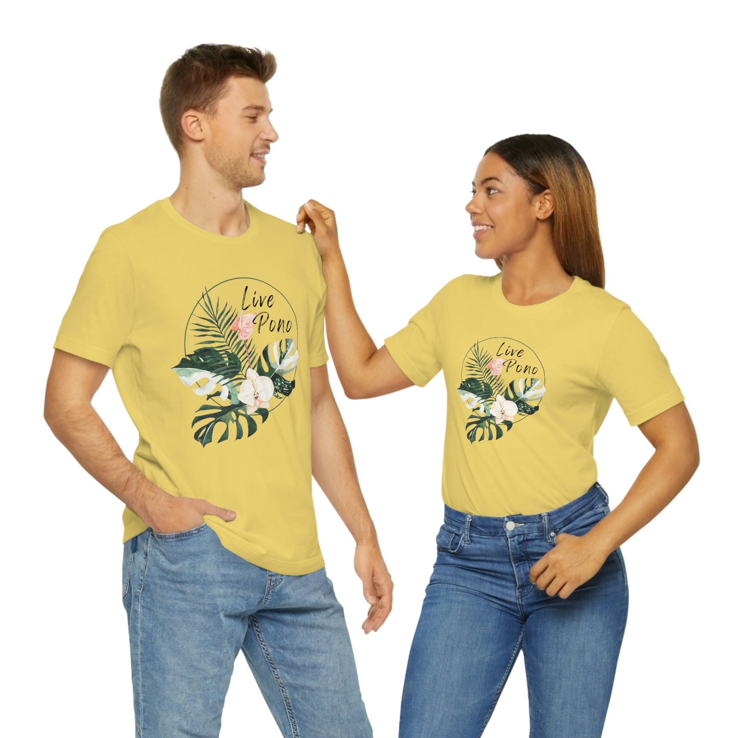 Live Pono Tropical Flower Unisex Jersey Tee - Global Village Kailua Boutique