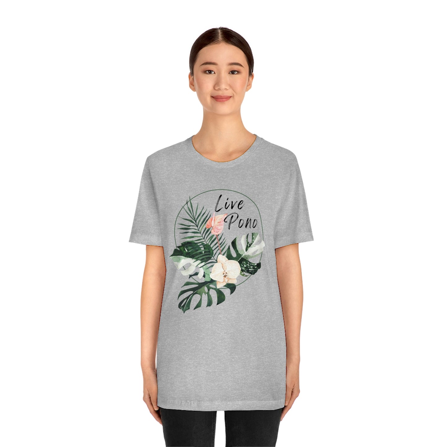 Live Pono Tropical Flower Unisex Jersey Tee - Global Village Kailua Boutique