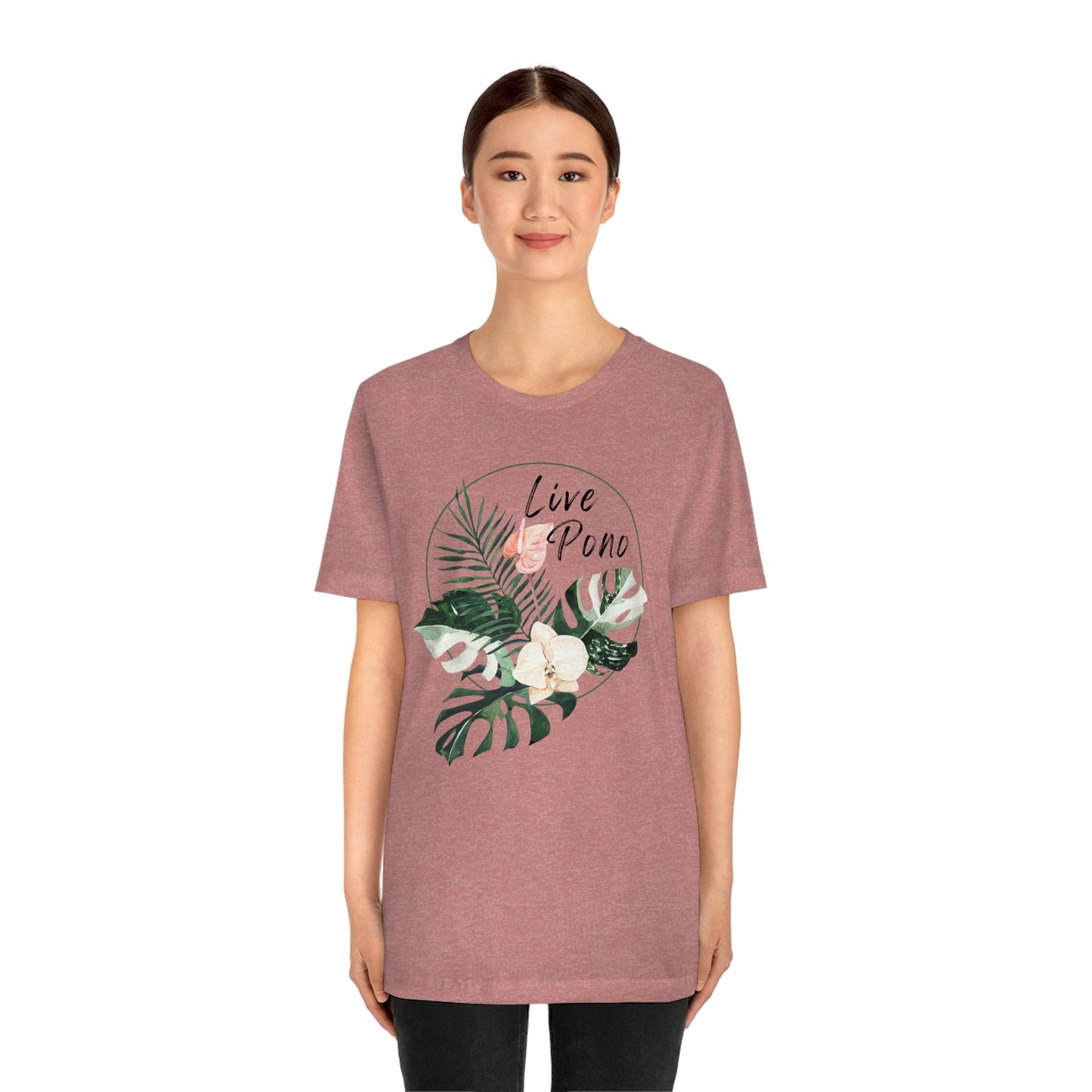 Live Pono Tropical Flower Unisex Jersey Tee - Global Village Kailua Boutique