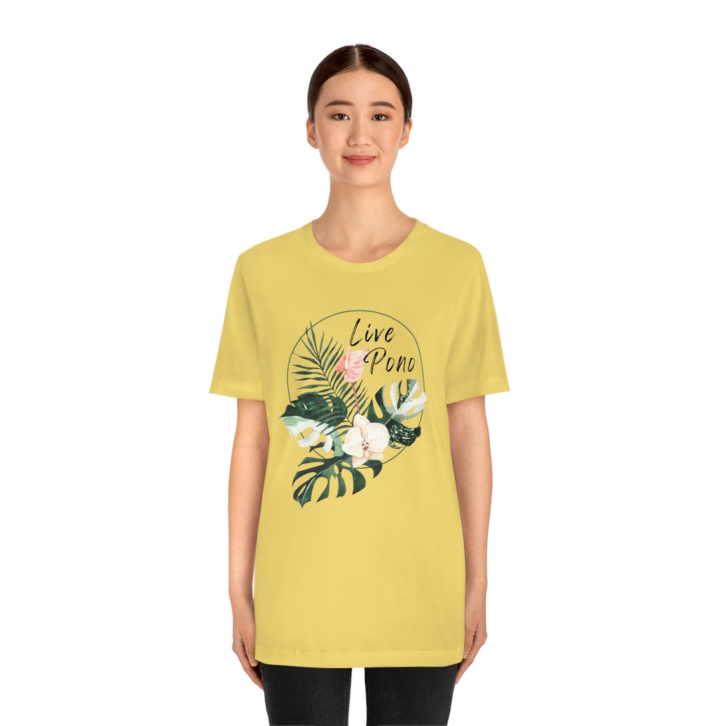 Live Pono Tropical Flower Unisex Jersey Tee - Global Village Kailua Boutique