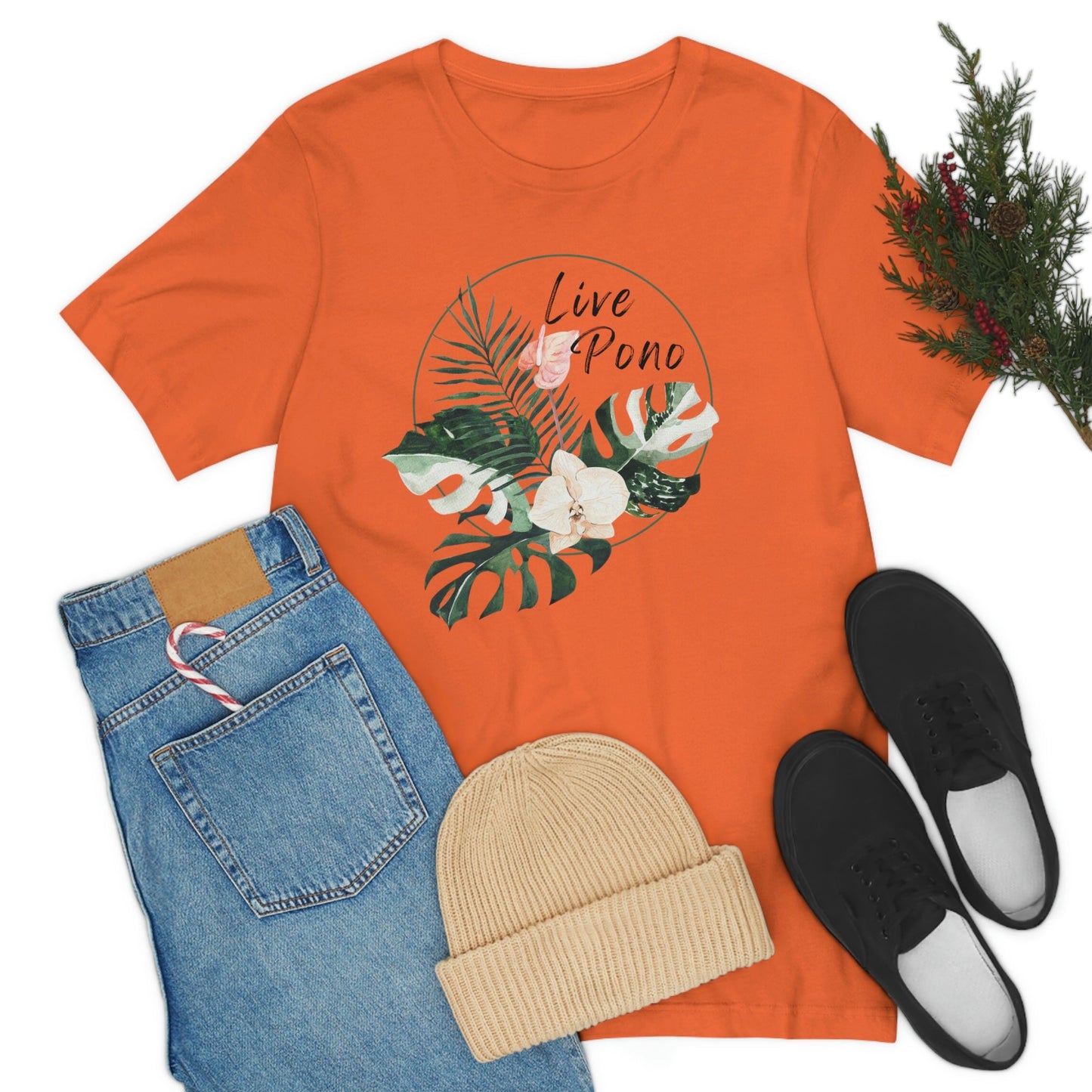 Live Pono Tropical Flower Unisex Jersey Tee - Global Village Kailua Boutique