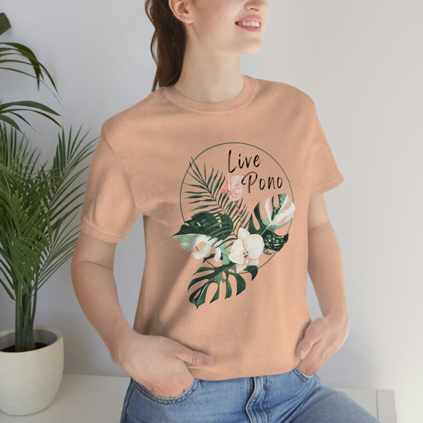 Live Pono Tropical Flower Unisex Jersey Tee - Global Village Kailua Boutique
