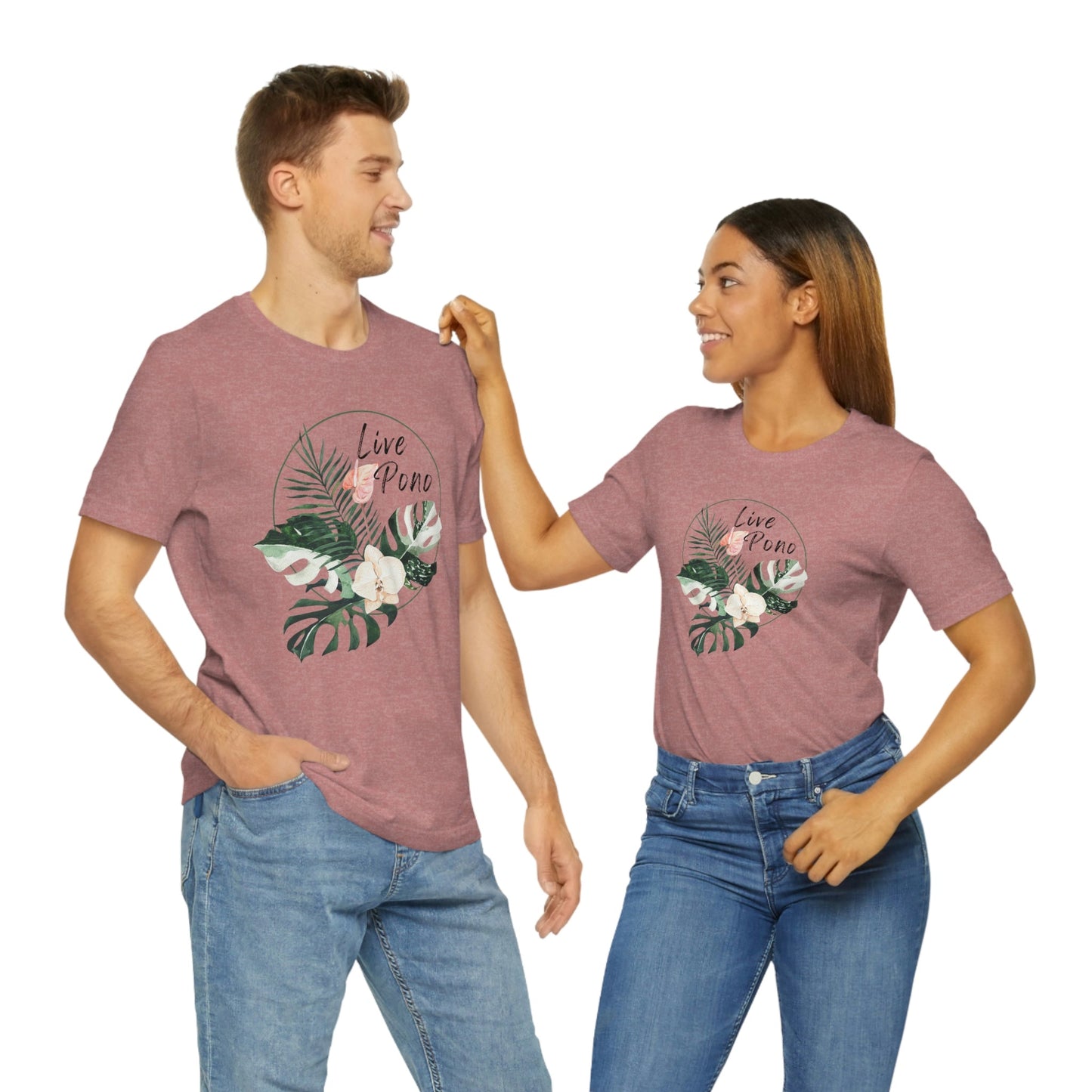 Live Pono Tropical Flower Unisex Jersey Tee - Global Village Kailua Boutique