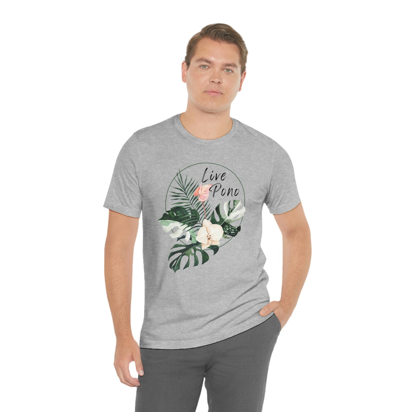 Live Pono Tropical Flower Unisex Jersey Tee - Global Village Kailua Boutique