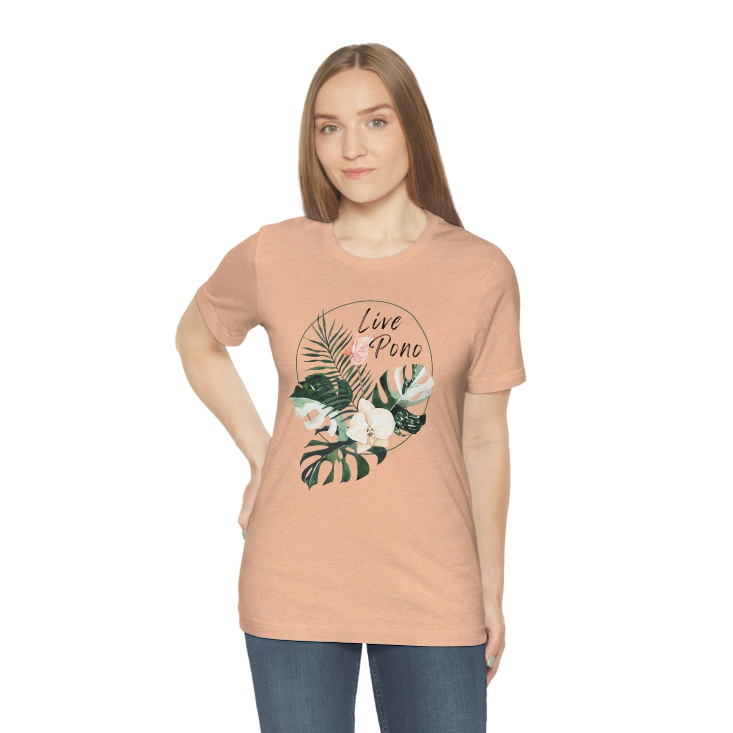 Live Pono Tropical Flower Unisex Jersey Tee - Global Village Kailua Boutique