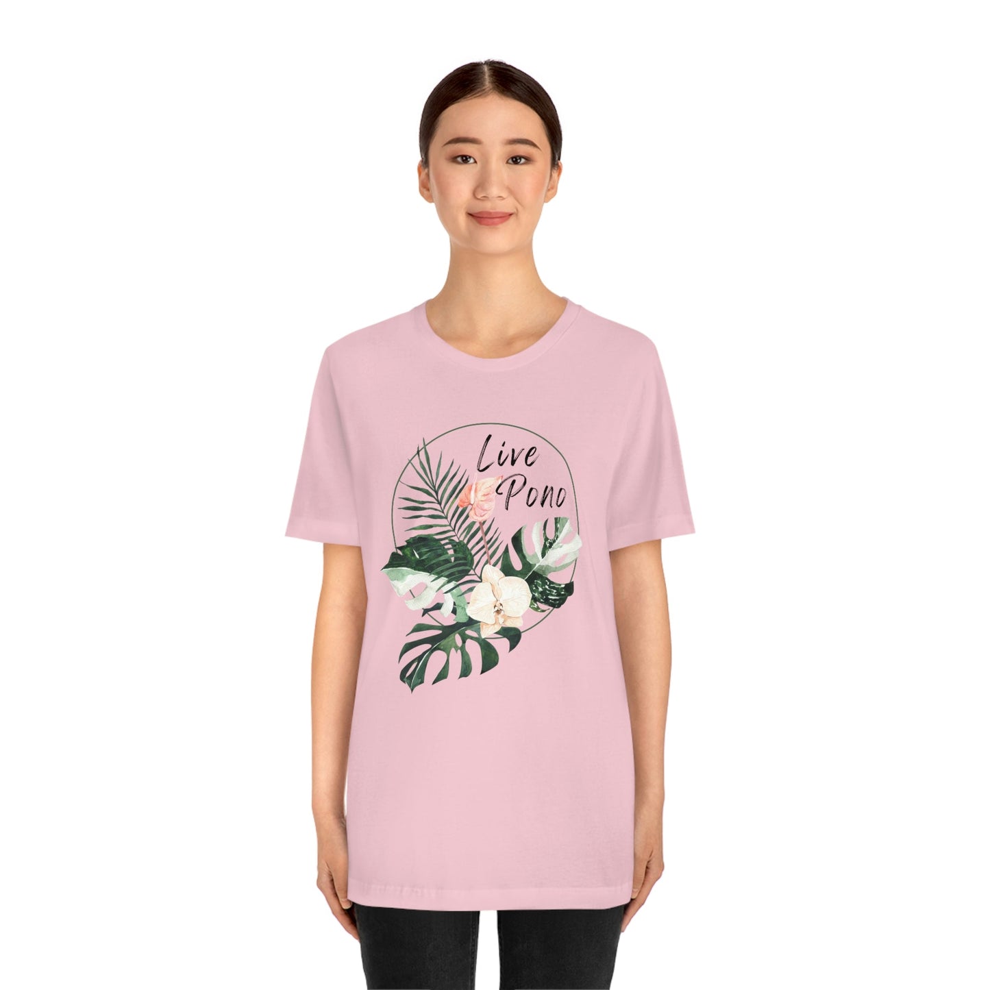 Live Pono Tropical Flower Unisex Jersey Tee - Global Village Kailua Boutique