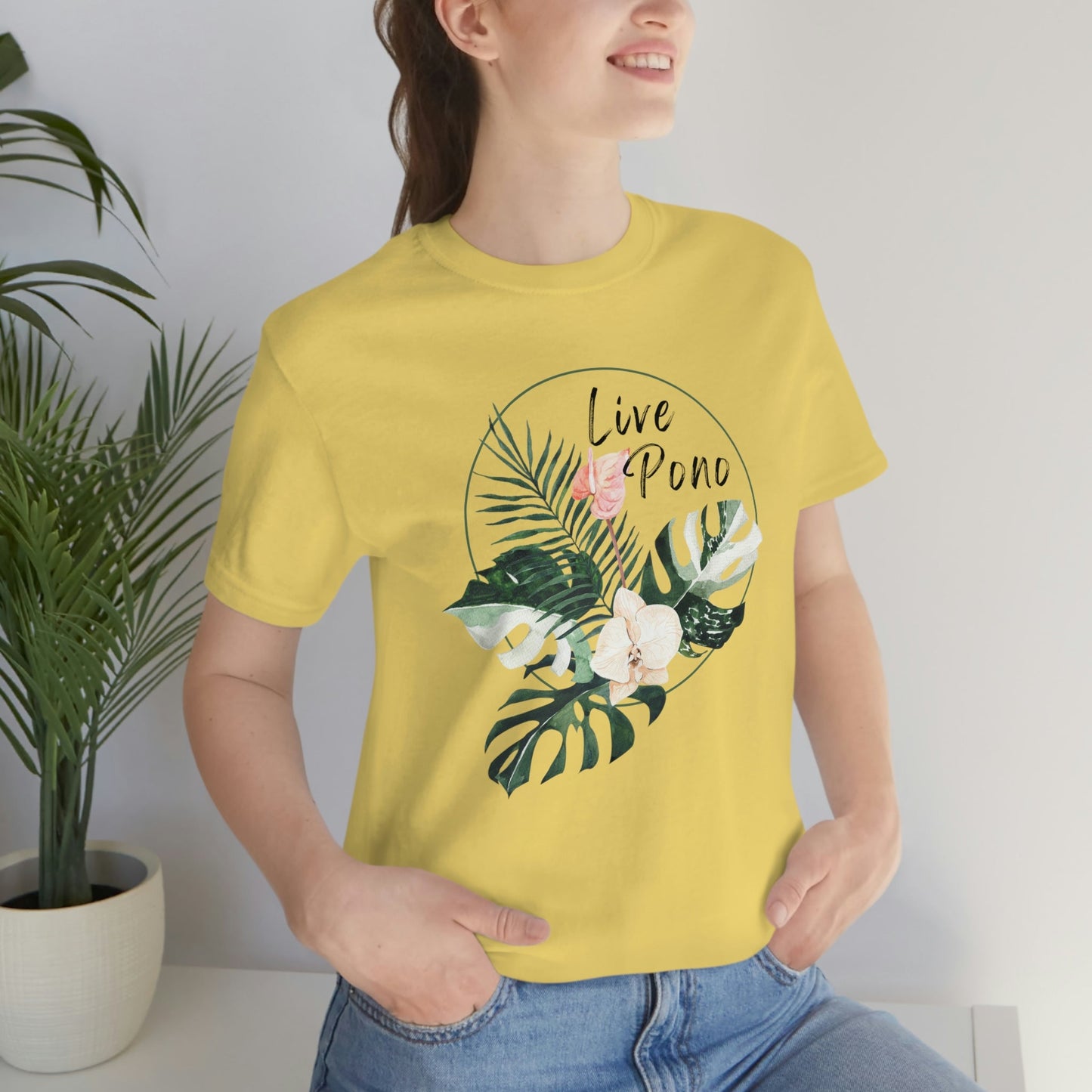 Live Pono Tropical Flower Unisex Jersey Tee - Global Village Kailua Boutique