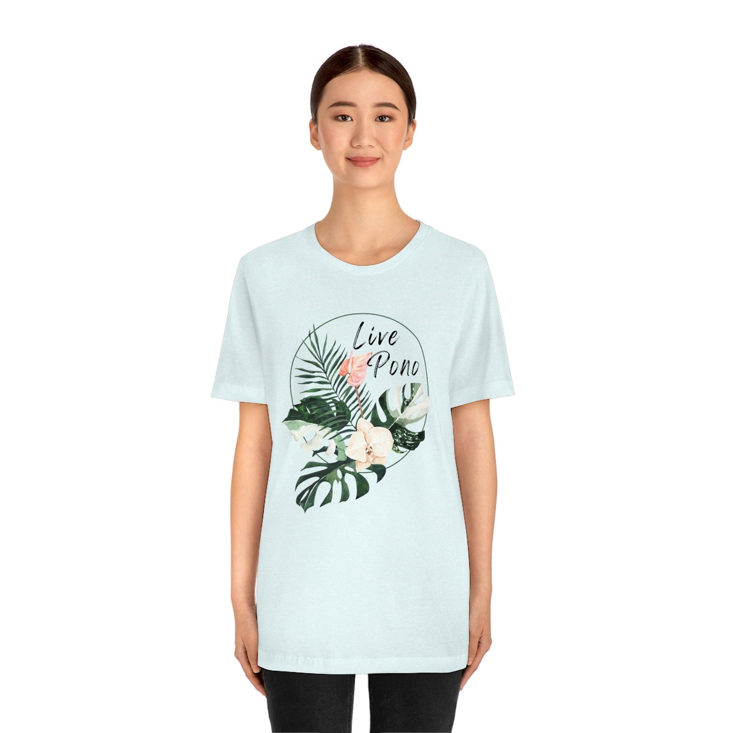 Live Pono Tropical Flower Unisex Jersey Tee - Global Village Kailua Boutique