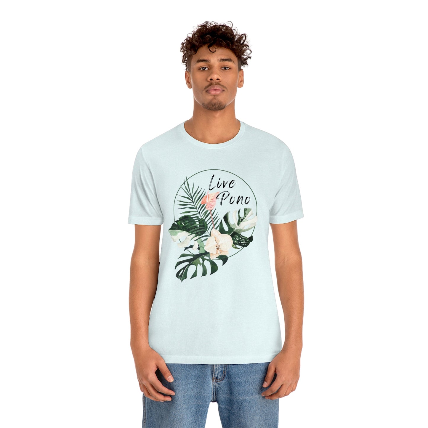 Live Pono Tropical Flower Unisex Jersey Tee - Global Village Kailua Boutique
