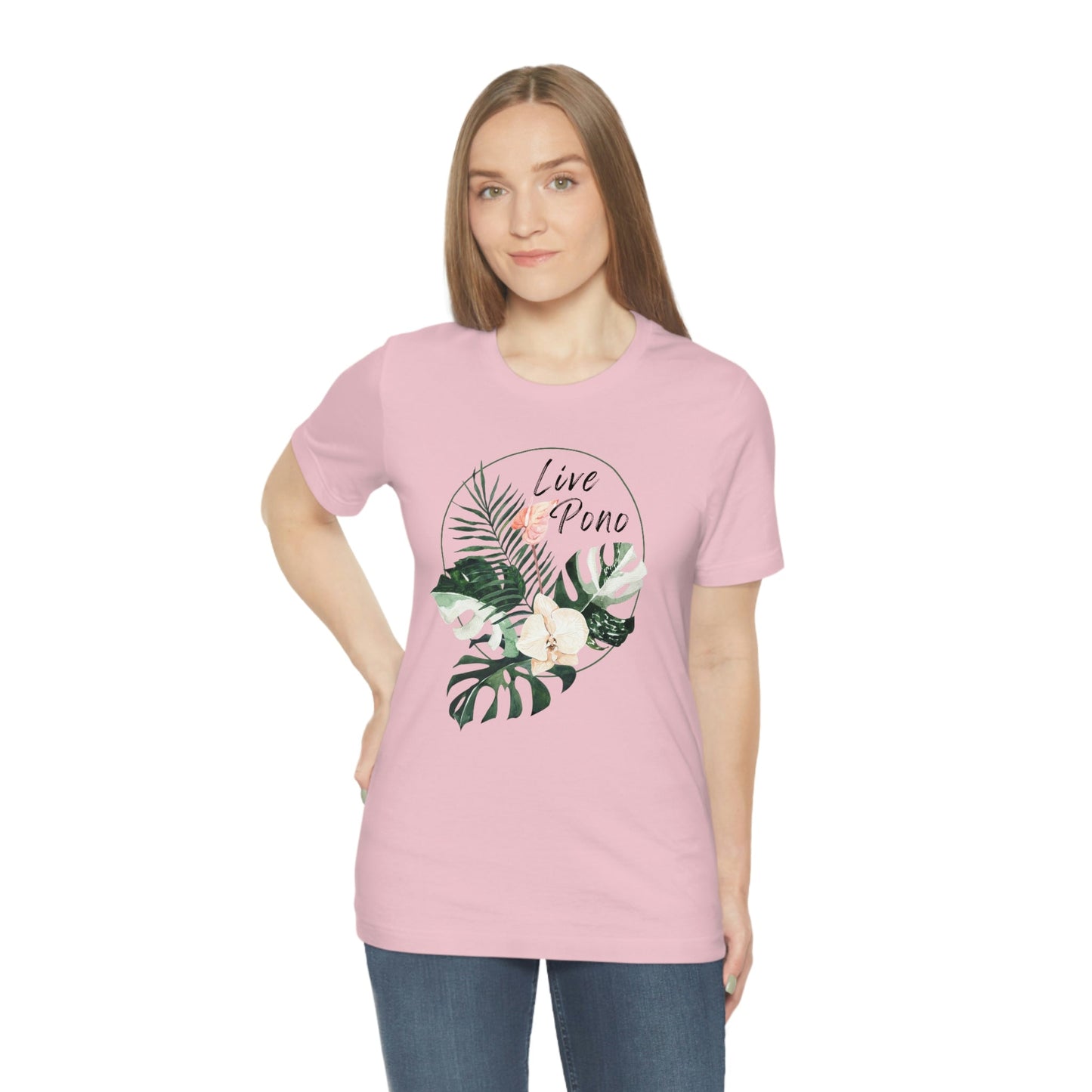 Live Pono Tropical Flower Unisex Jersey Tee - Global Village Kailua Boutique