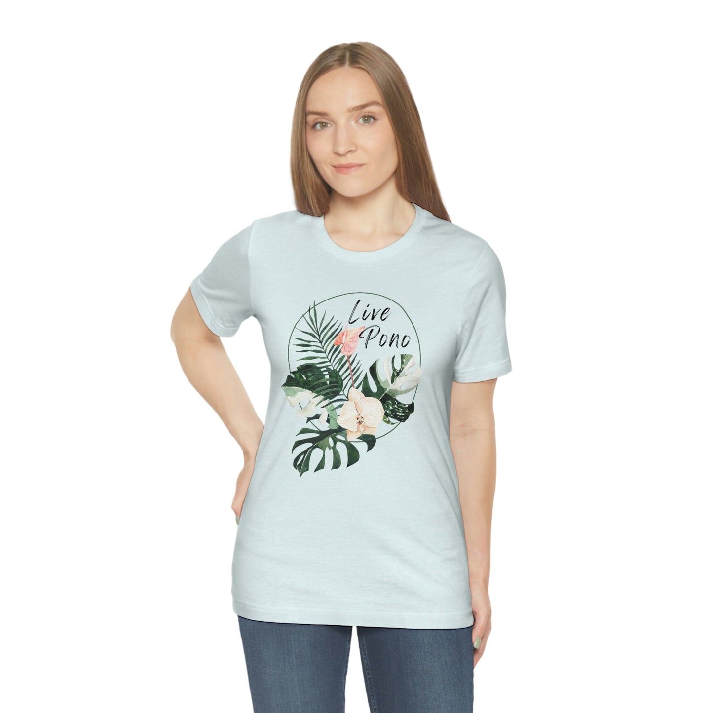 Live Pono Tropical Flower Unisex Jersey Tee - Global Village Kailua Boutique