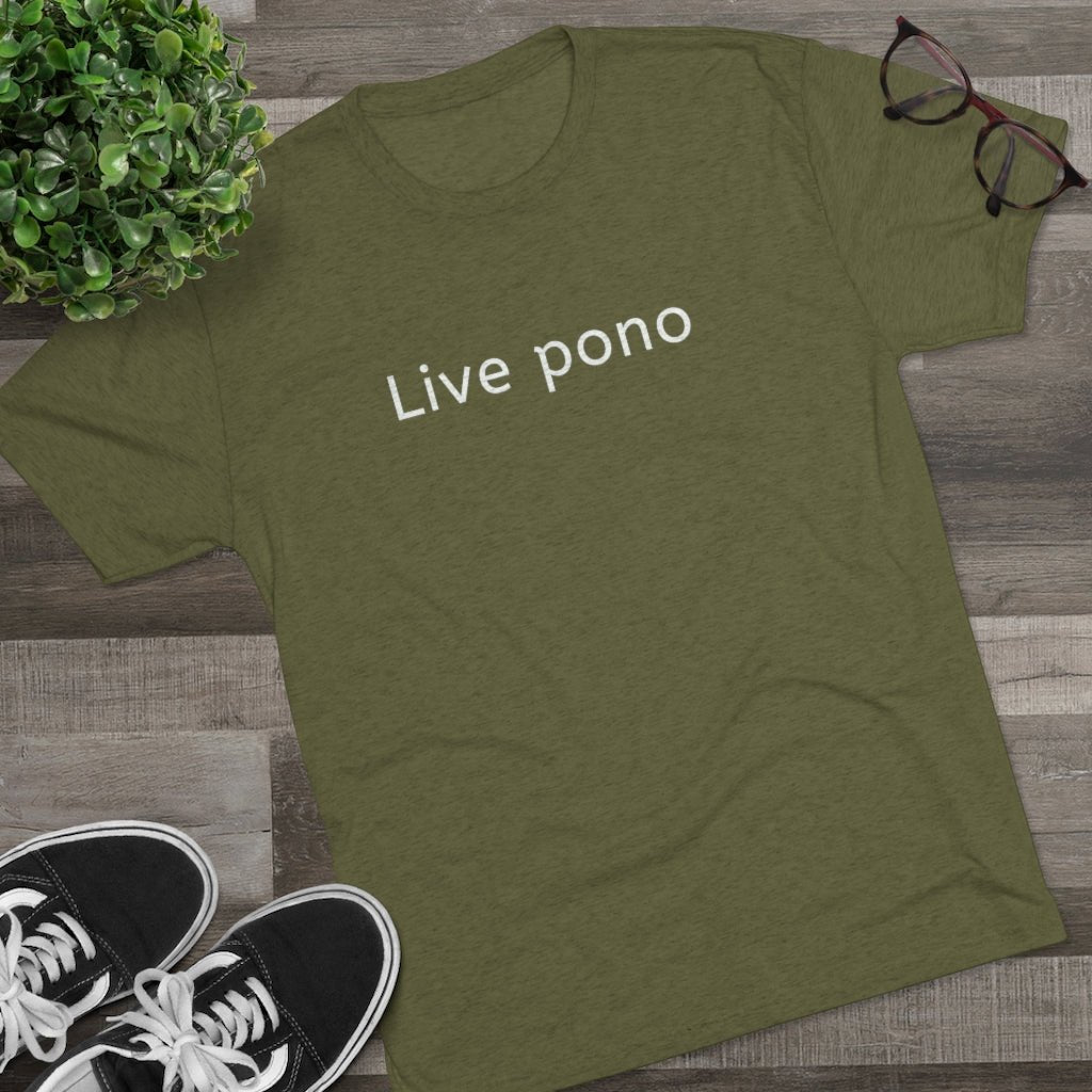 Live Pono Unisex Triblend Crew Tee Global Village Kailua Boutique