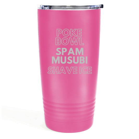 Local Food Faves 20oz Etched Tumbler Global Village Kailua Boutique