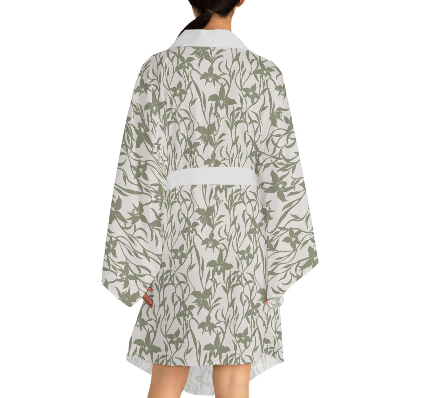 Long Sleeve Kimono Robe Orchid Sage - Global Village Kailua Boutique