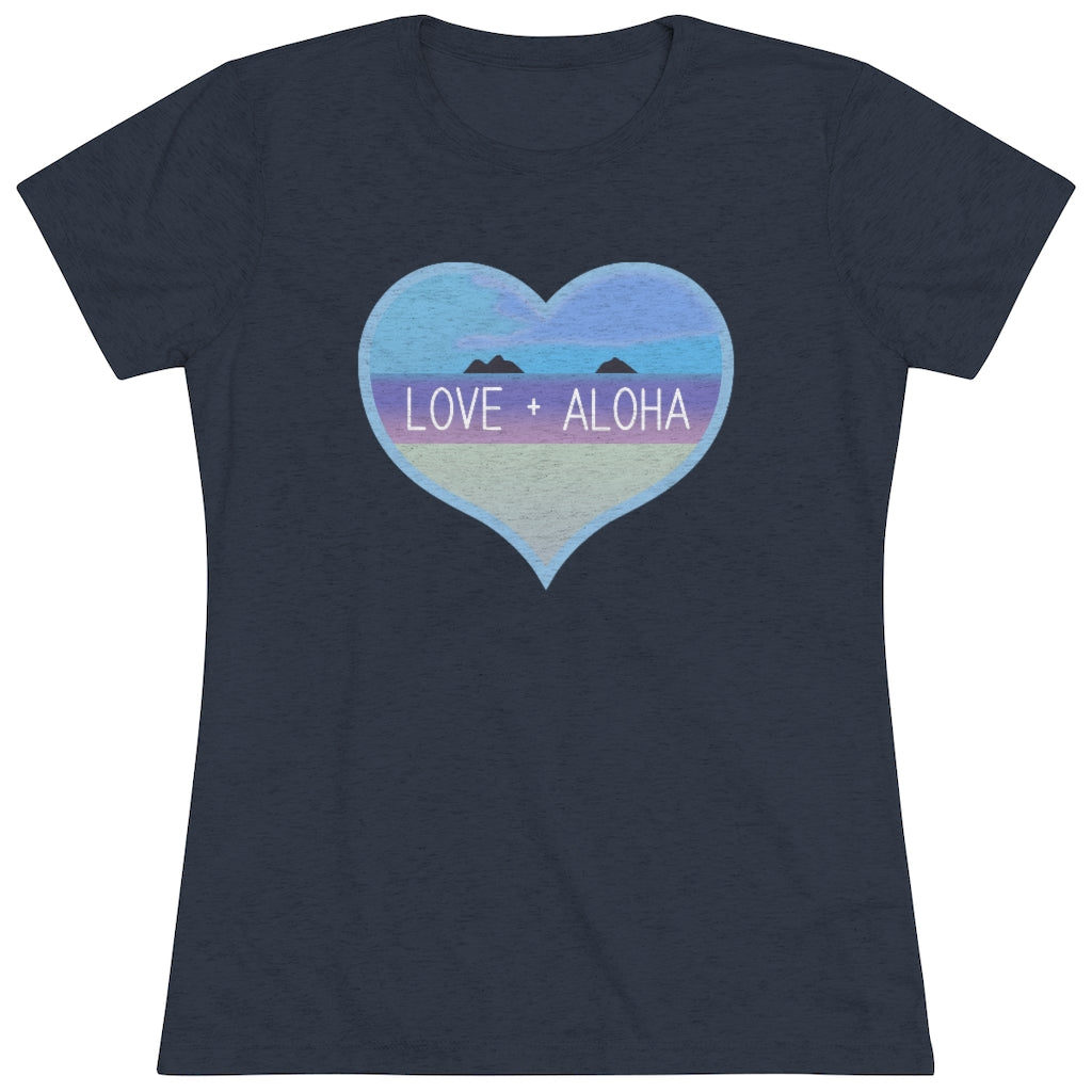 Love + Aloha Triblend Tee Global Village Kailua Boutique