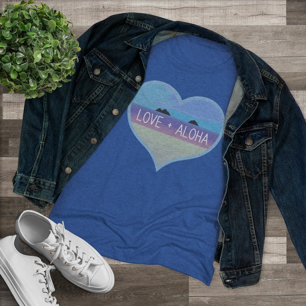 Love + Aloha Triblend Tee Global Village Kailua Boutique