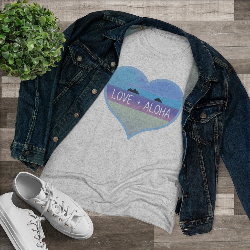Love + Aloha Triblend Tee Global Village Kailua Boutique