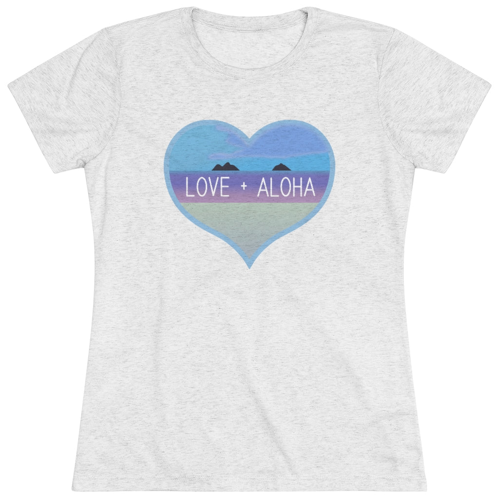 Love + Aloha Triblend Tee Global Village Kailua Boutique