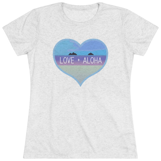 Love + Aloha Triblend Tee Global Village Kailua Boutique