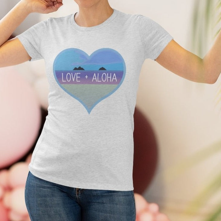Love + Aloha Triblend Tee Global Village Kailua Boutique