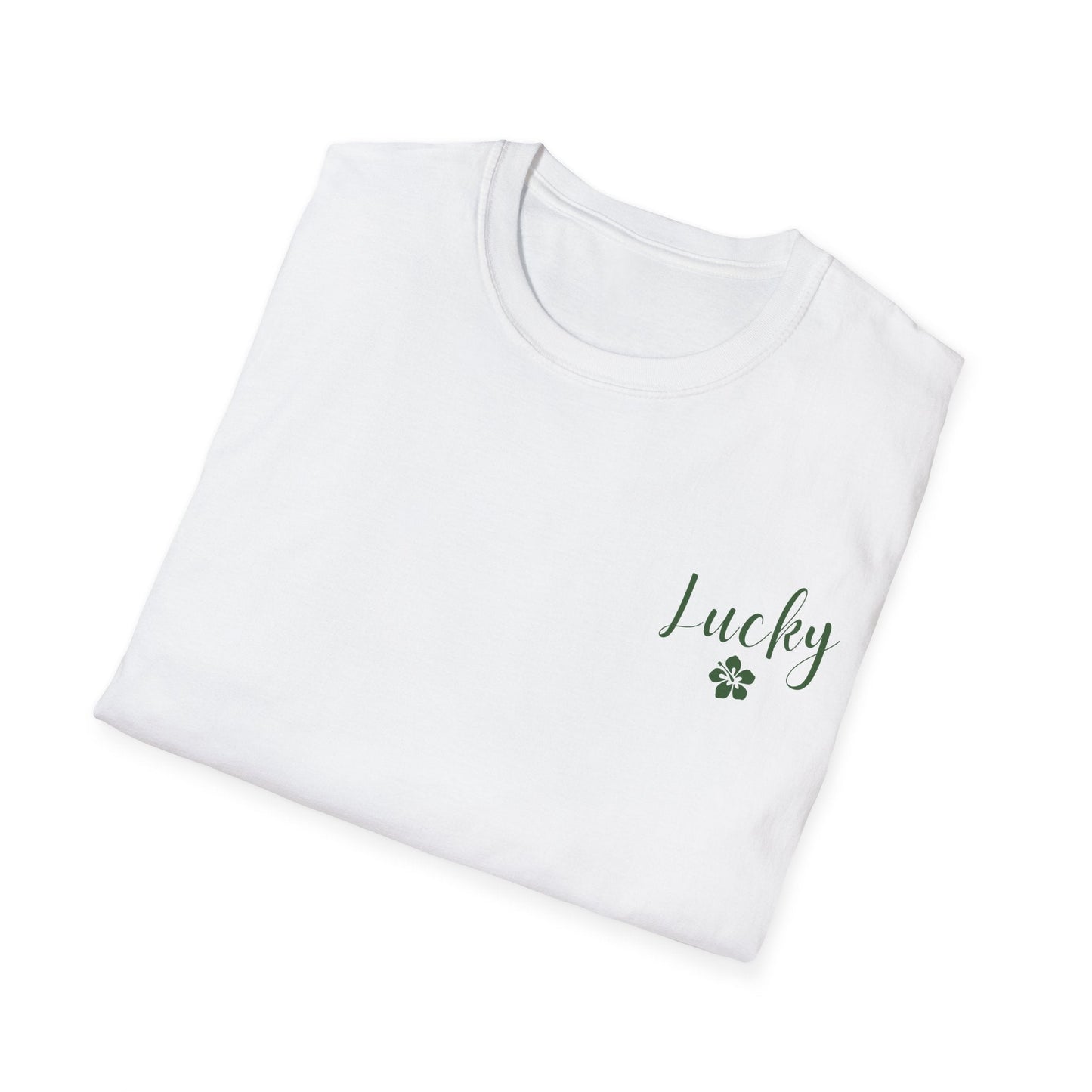 Lucky Hibiscus Left Chest Unisex Softstyle T-Shirt - Global Village Kailua Boutique