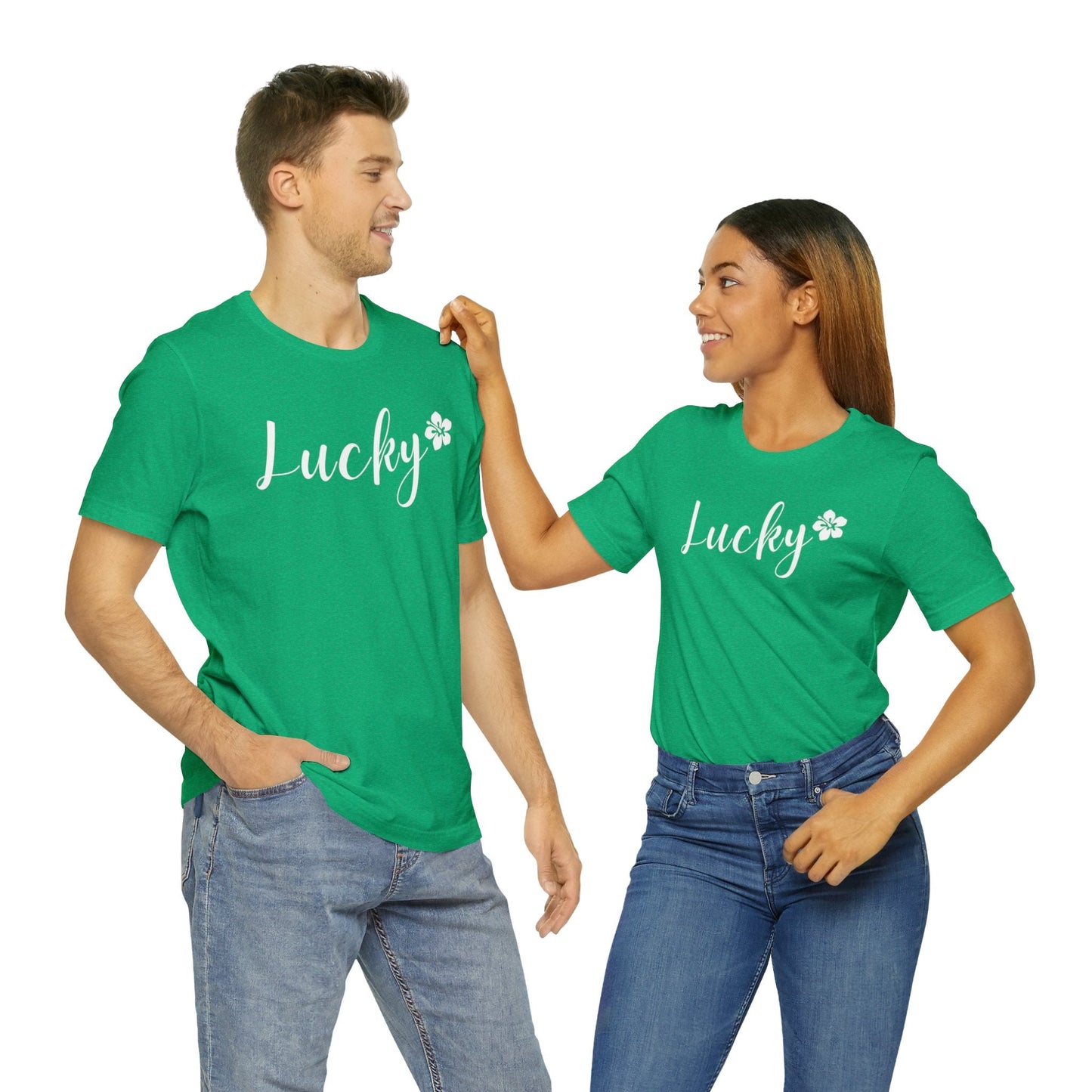 Lucky Script Hibiscus Unisex Jersey Tee - Global Village Kailua Boutique