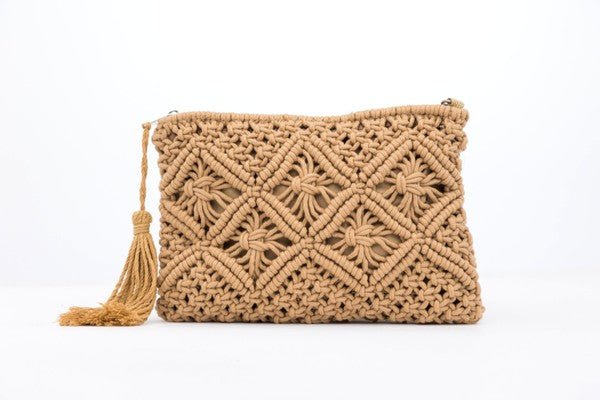 Macrame Tassel Clutch Global Village Kailua Boutique