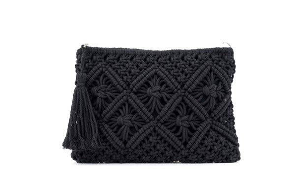 Macrame Tassel Clutch Global Village Kailua Boutique