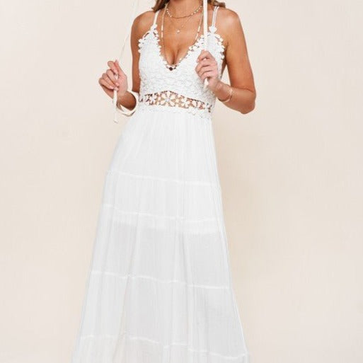 Crochet Top Maxi Dress Global Village Kailua Boutique