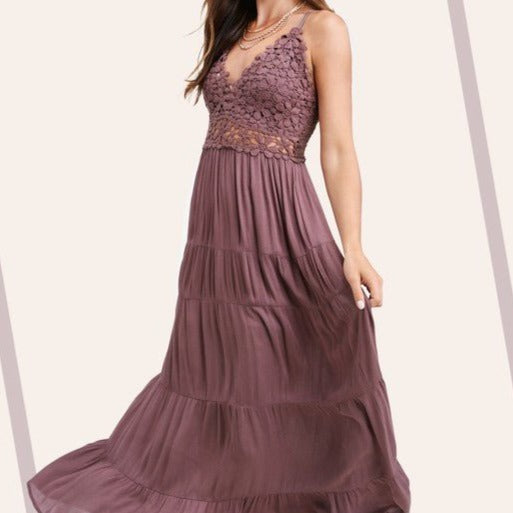 Crochet Top Maxi Dress Global Village Kailua Boutique