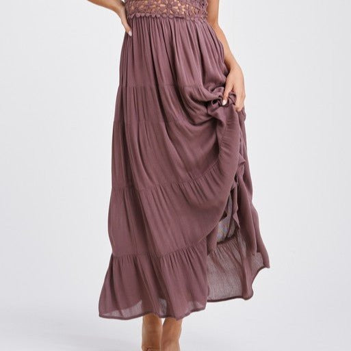 Crochet Top Maxi Dress Global Village Kailua Boutique