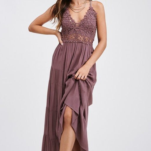 Crochet Top Maxi Dress Global Village Kailua Boutique