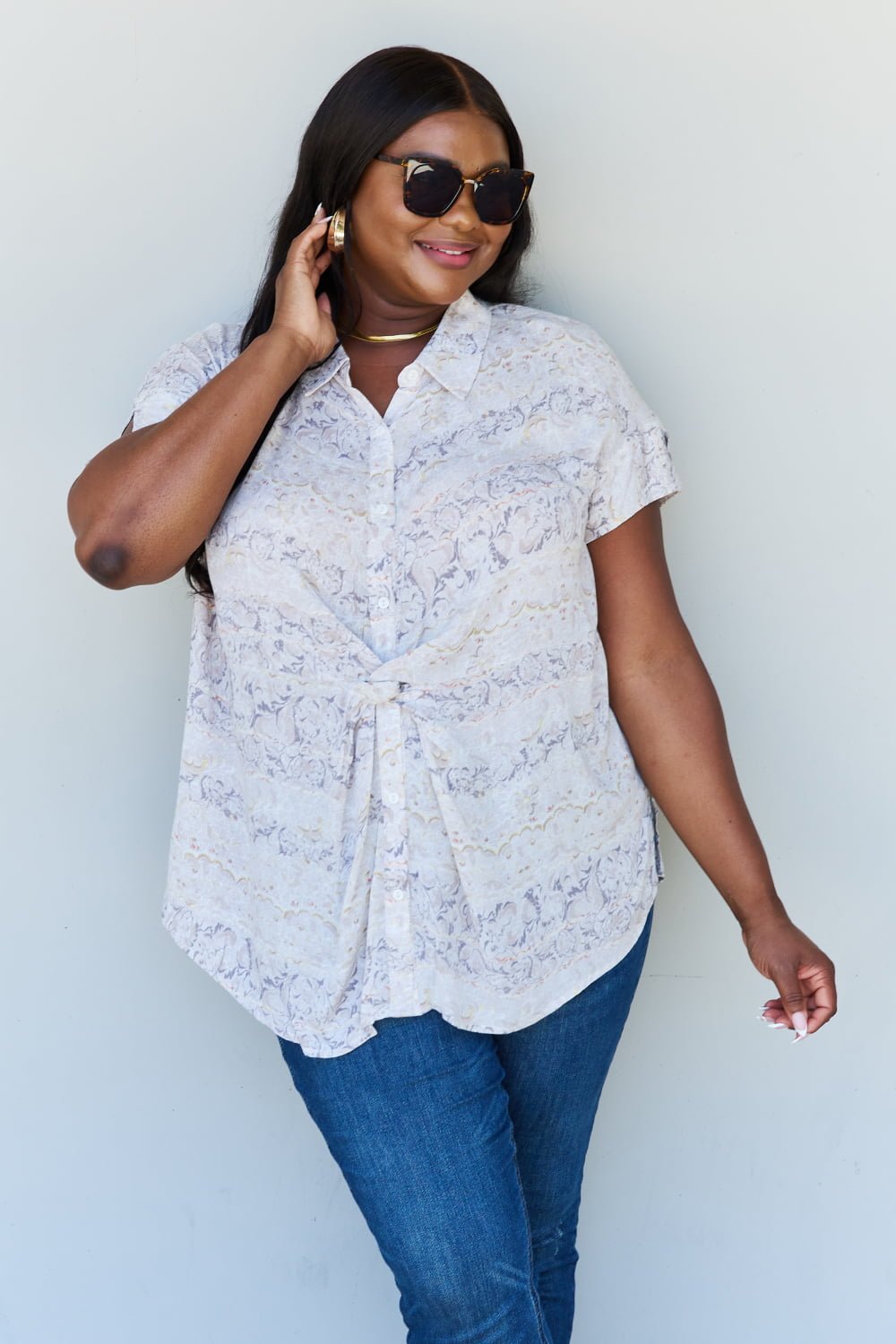 Paisley Printed Twist Top - Global Village Kailua Boutique