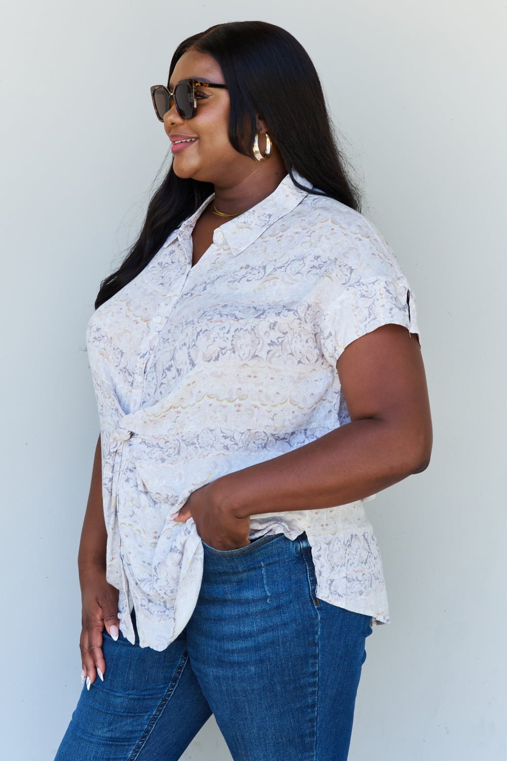 Paisley Printed Twist Top - Global Village Kailua Boutique