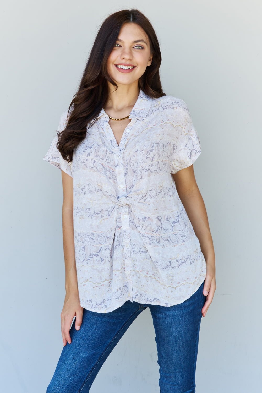 Paisley Printed Twist Top - Global Village Kailua Boutique